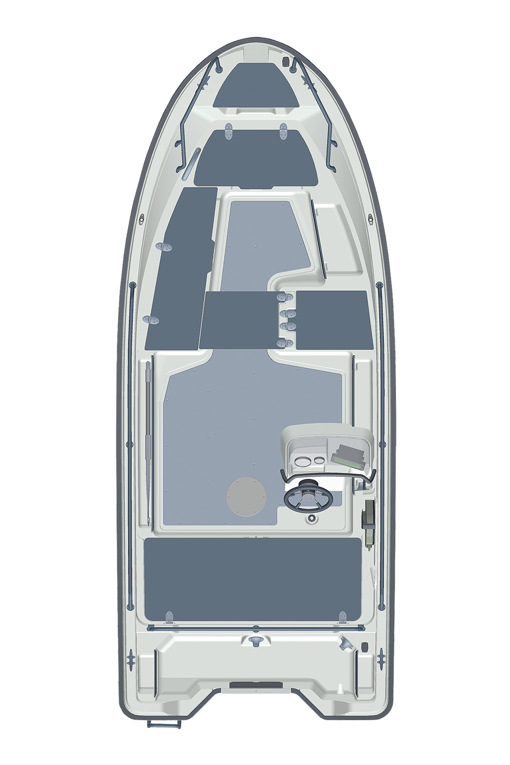3D image of the Terhi 450 C boat with side console.